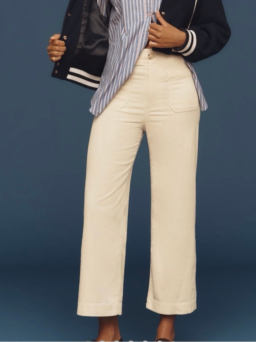 NWT Anthropologie Maeve Colette Cropped Wide Leg Trousers Corduroy Edition